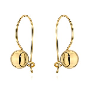 Kolczyki złote gładkie kulki na biglu super lekkie