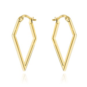 Kolczyki złote w kształcie rombu