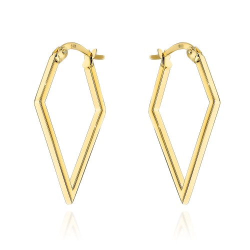 Kolczyki złote w kształcie rombu