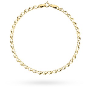 Gold bracelet with intertwined hearts