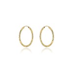 Kolczyki złote koła z diamentowaniem - 2,4cm