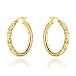 Kolczyki złote koła z diamentowaniem