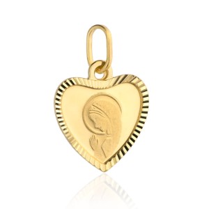 Medalik Matka Boska modląca się w sercu