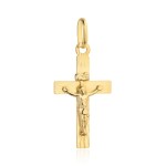 Gold diamond cross with the image of Jesus crucified. 585