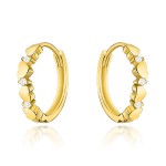 Kolczyki złote serduszka i cyrkonie