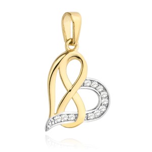 Heart pendant with an infinity sign woven into it