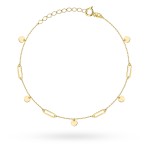 Bransoletka złota ogniwa i pełne kółka