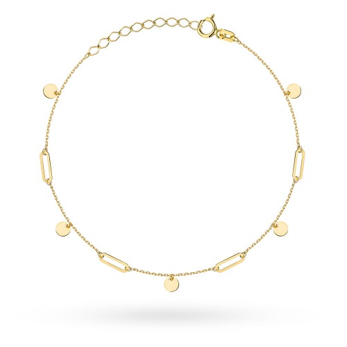 Bransoletka złota ogniwa i pełne kółka