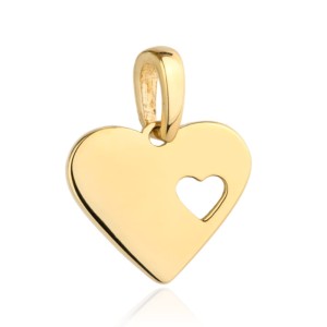 Gold heart pendant in a full heart
