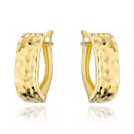 Kolczyki złote z diamentowaniem na angielskim zapięciu