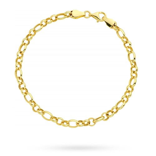 Bransoletka złota pleciona kółka i owale