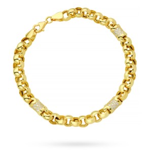 Bransoletka złota splot rolo wysadzany kamieniami