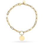 Bransoletka złote ogniwa i pełne kółko