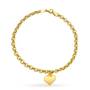 Bracelet with gold interwoven circles and a heart