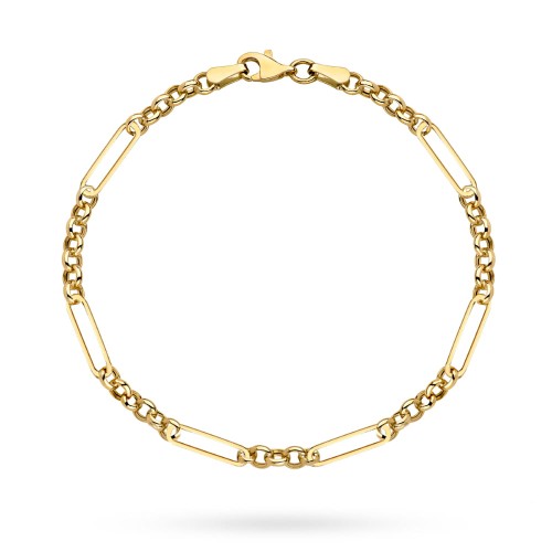 Bransoletka złote ogniwo i splot kółeczek