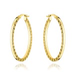 Kolczyki złote owale żłobione po bokach