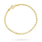 Gold bracelet composed of hearts with a round clasp