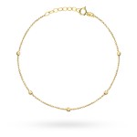Gold ball bracelet and diamond balls