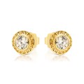 Ażurowe złote kolczyki z białą cyrkonią pr. 333 1.815s