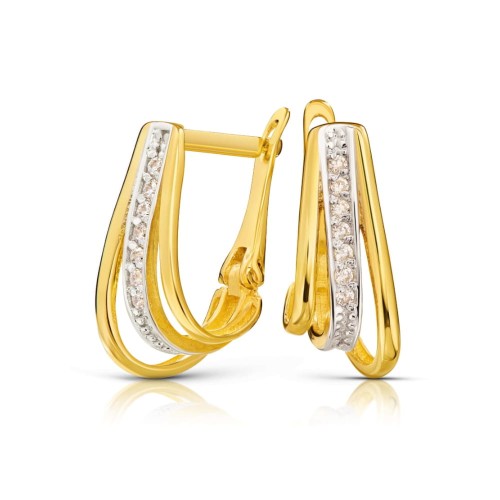 Piękne złote kolczyki z cyrkoniami