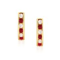 Złote kolczyki Dróżki Sparkle rubinowe pr. 333 1.141cz