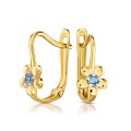 Złote kolczyki Flowers aqua pr. 333 3.2374a