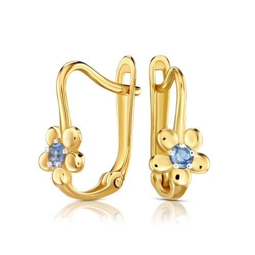 Złote kolczyki Flowers aqua pr. 333 3.2374a