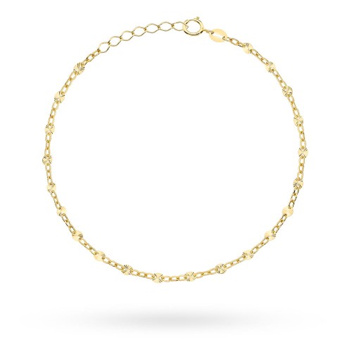 Bransoletka złota z diamentowanymi kółeczkami