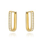 Kolczyki złoty prostokątne i cyrkonie