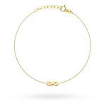 Bransoletka złota ze znakiem nieskończoności 3D