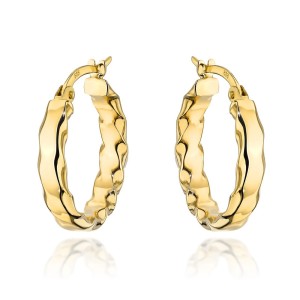 Kolczyki złote kółka skręcone