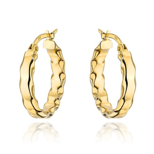 Kolczyki złote kółka skręcone