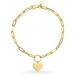 Bransoletka złote ogniwa i pełne serce