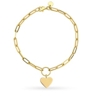 Bransoletka złote ogniwa i pełne serce