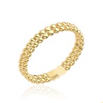 Pierścionek złoty dwa rzędy kuleczek