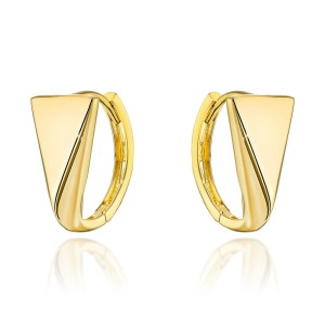 Kolczyki złote trójkąty na kreolu