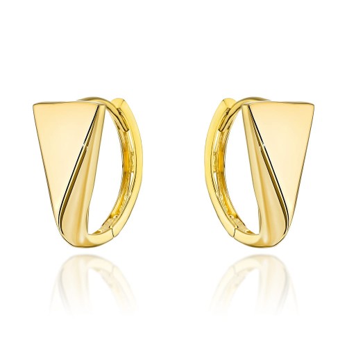 Kolczyki złote trójkąty na kreolu