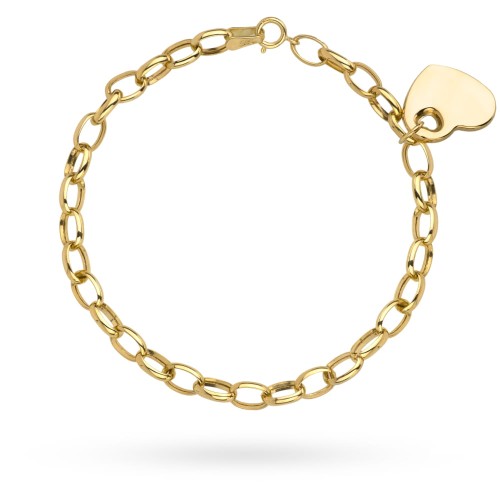 Bransoletka złote splecione owale z pełnym sercem