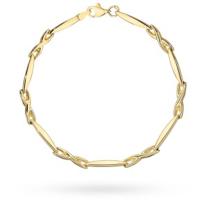 Bransoletka złota wydłużone elipsy z elementami ozdobnymi