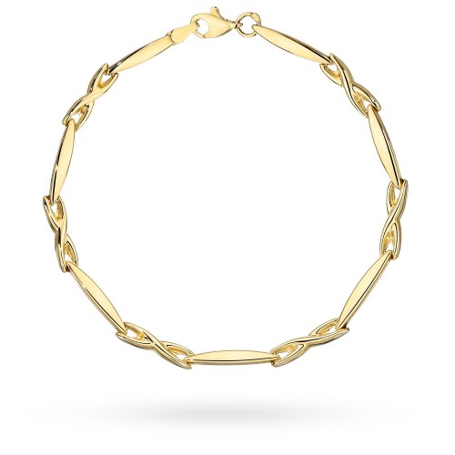 Bransoletka złota wydłużone elipsy z elementami ozdobnymi