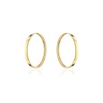 Kolczyki złote kółka szerokie - 1,8 cm