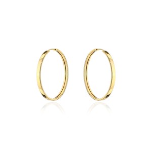 Kolczyki złote kółka szerokie - 1,8 cm