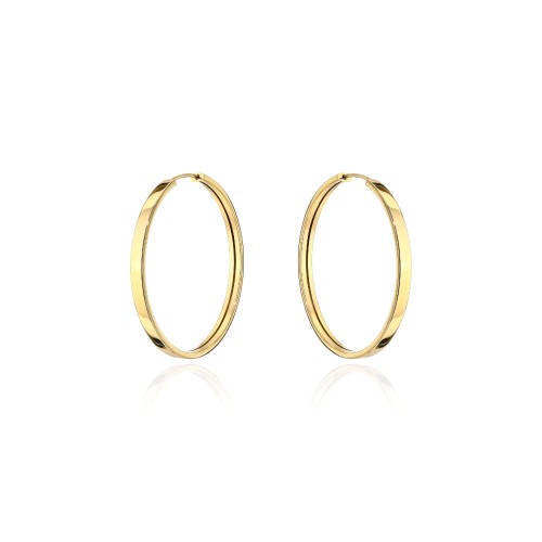 Kolczyki złote kółka szerokie - 1,8 cm