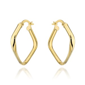 Kolczyki złote kwadraty finezyjnie skręcone