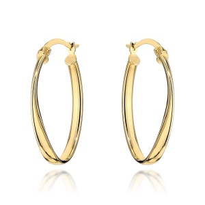 Kolczyki złote owale delikatnie skręcone