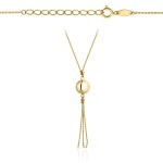 Celebrytka naszyjnik złota kulka z wiszącymi łańcuszkami