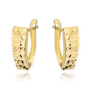 Kolczyki złote ozdobione diamentowaniem pr. 585