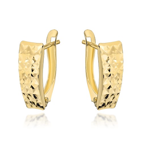 Kolczyki złote ozdobione diamentowaniem pr. 585