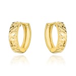 Kolczyki złote kółeczka diamentowane z przodu