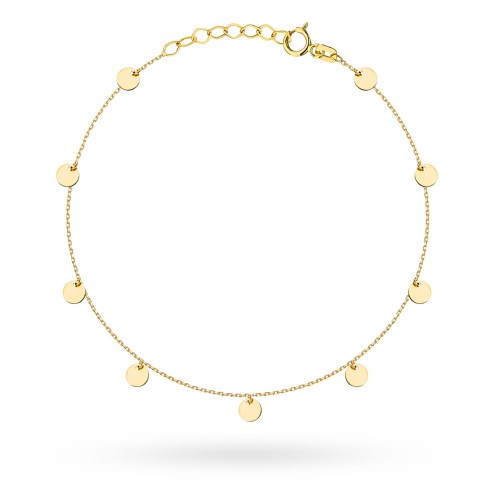 Bransoletka złota pełne kółka na nogę